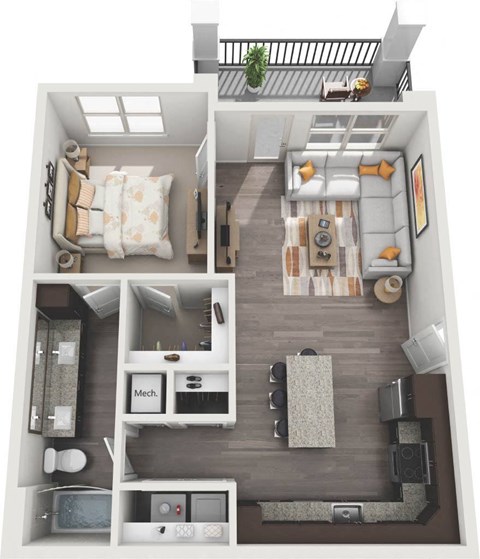 a floor plan of a studio apartment